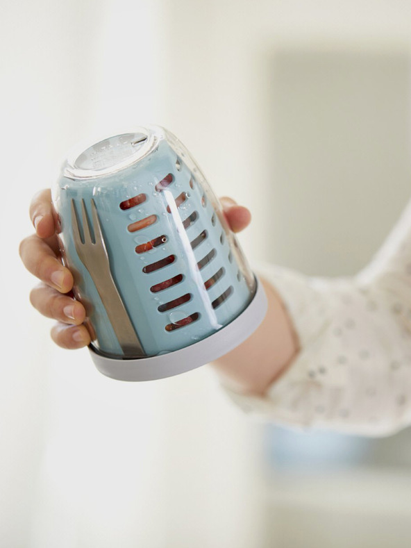 Mepal Cutie pentru gustări roz cu strecurătoare Mepal Ellipse 600 ml