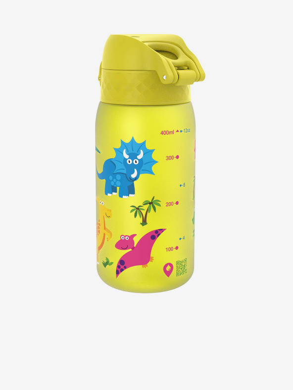 ION8 Sticlă galbenă cu model Ion8 Leak Proof Dinosaur (350 ml)