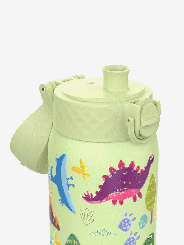 ION8 Sticlă din oțel inoxidabil verde deschis cu model Ion8 Leak Proof Dinosaurs (400 ml)