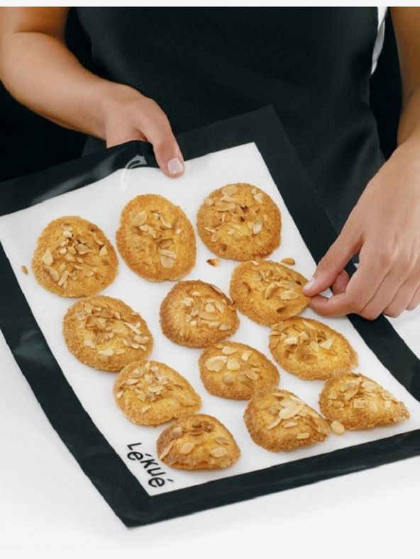 Lékué Covoraș de bucătărie din silicon negru și alb Lékué