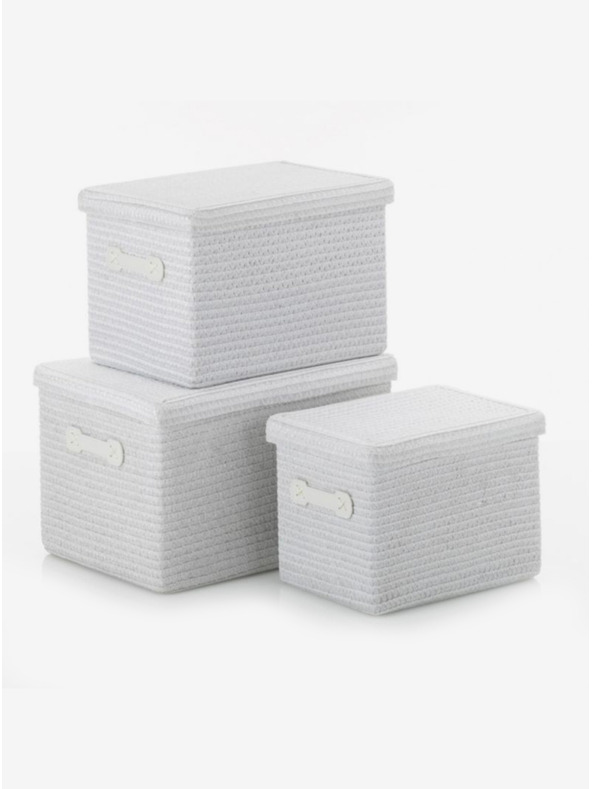 Kela Set coșuri RIMOSSA 3 buc. alb KELA