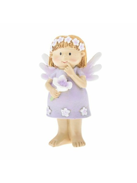 Casa de Engel Zână din rășină, cu floare albă, 12/144