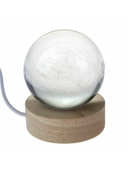 Casa de Engel Sferă de sticlă luminoasă pe suport din lemn, USB, 0/60