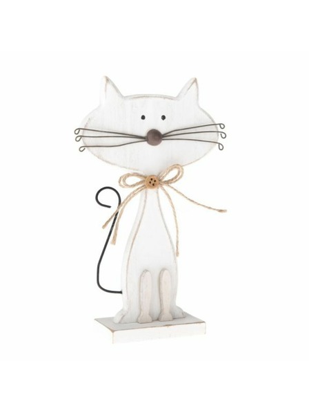Casa de Engel Pisică din lemn - albă, 6/108