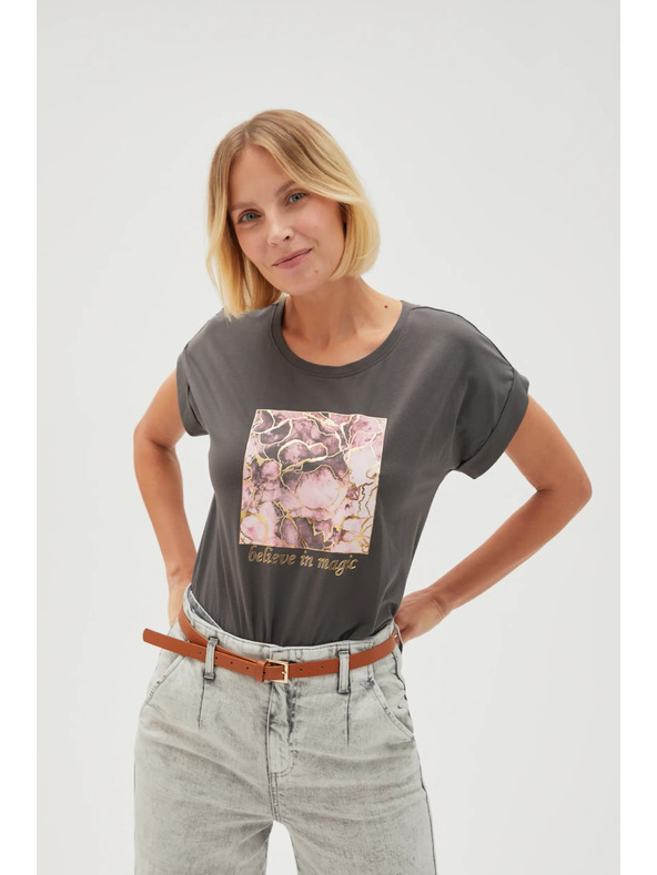 Moodo Tricou pentru femei L-TS-4630 GREY Moodo