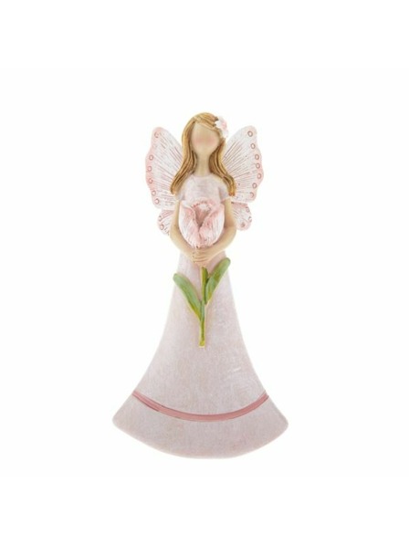 Casa de Engel Zână din poliresin cu floare, 2/16