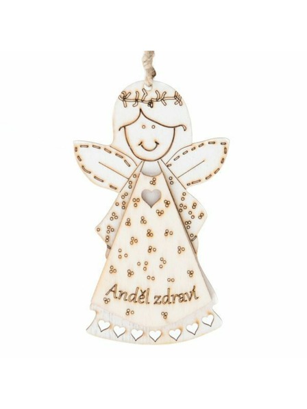 Casa de Engel Înger suspendat din lemn cu inscripție (CZ), 0/200