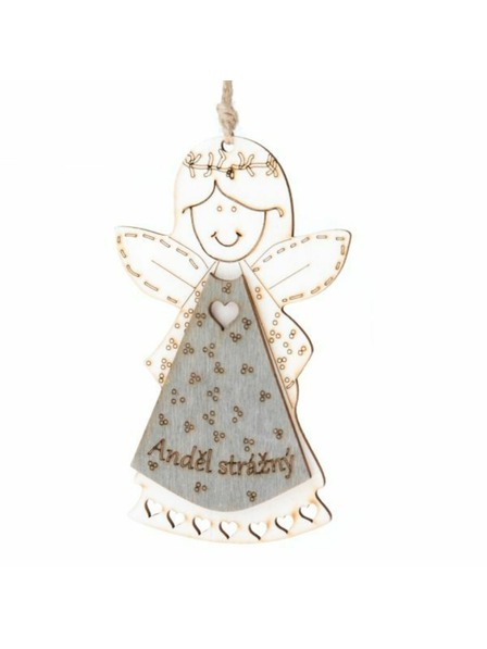 Casa de Engel Înger suspendat din lemn cu inscripție (CZ), 0/200