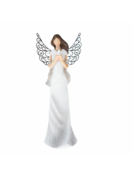 Casa de Engel Înger din rășină cu porumbel și aripi metalice, 2/48