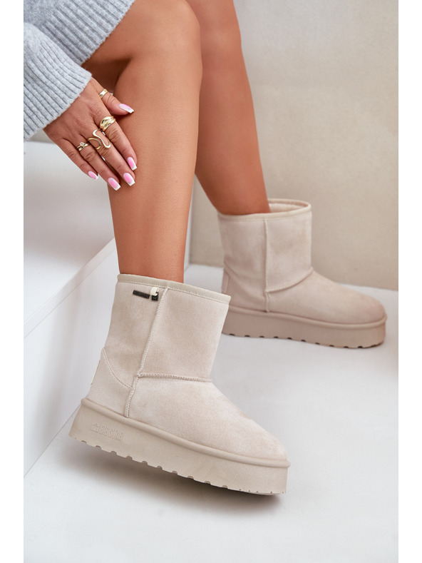 BIG STAR SHOES Snows pentru femei cu platformă înaltă Big Star Light Beige
