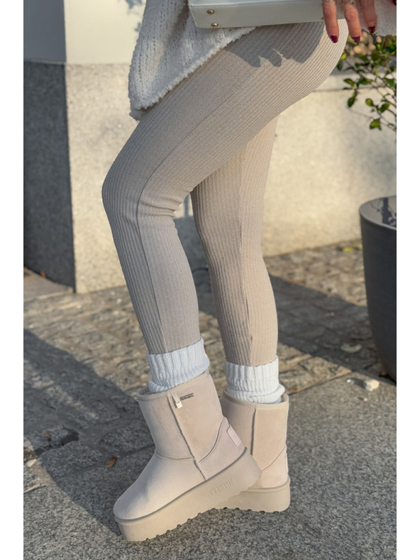 BIG STAR SHOES Snows pentru femei cu platformă înaltă Big Star Light Beige