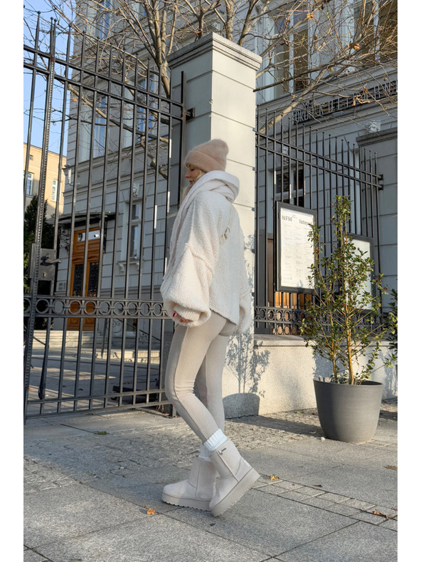 BIG STAR SHOES Snows pentru femei cu platformă înaltă Big Star Light Beige