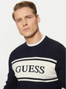Guess Jeans Pulover bleumarin cu dungi Guess jeans