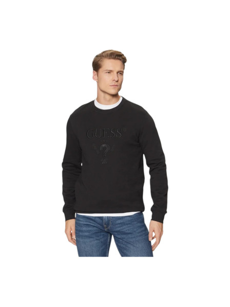 Guess Jeans Hanorac negru pentru bărbați cu logo brodat Guess jeans