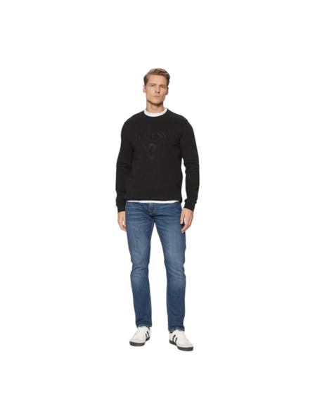 Guess Jeans Hanorac negru pentru bărbați cu logo brodat Guess jeans