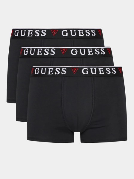 Guess Jeans Set boxeri negri pentru bărbați Guess Jeans Underwear 3-Pack U97G01 K6YW1 A996 Jet Black/Frost G