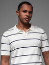 Ombre Clothing Tricou polo din viscoză cu dungi orizontale Ombre Clothing
