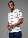 Ombre Clothing Tricou polo din viscoză cu dungi orizontale Ombre Clothing