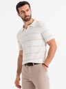 Ombre Clothing Tricou polo din viscoză cu dungi orizontale Ombre Clothing