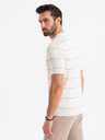Ombre Clothing Tricou polo din viscoză cu dungi orizontale Ombre Clothing