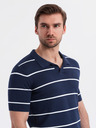 Ombre Clothing Tricou polo din viscoză cu dungi orizontale Ombre Clothing