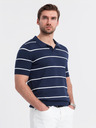 Ombre Clothing Tricou polo din viscoză cu dungi orizontale Ombre Clothing