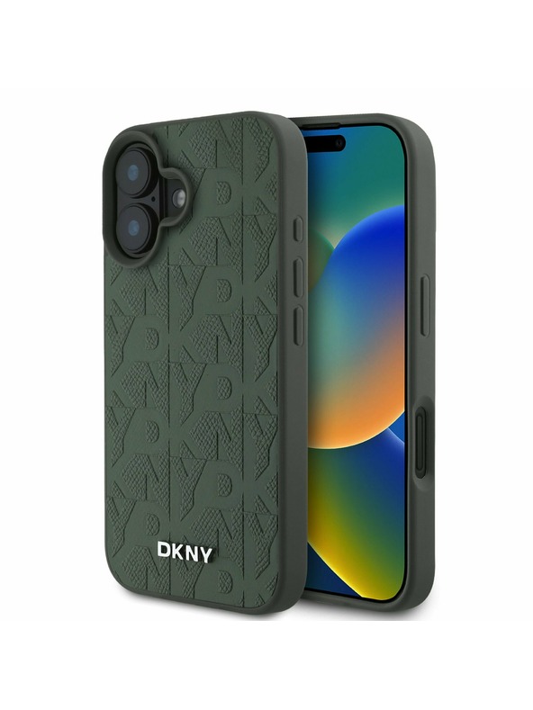 DKNY DKNY Husă Spate din Piele PU pentru iPhone 16 Green