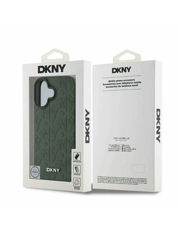 DKNY DKNY Husă Spate din Piele PU pentru iPhone 16 Green