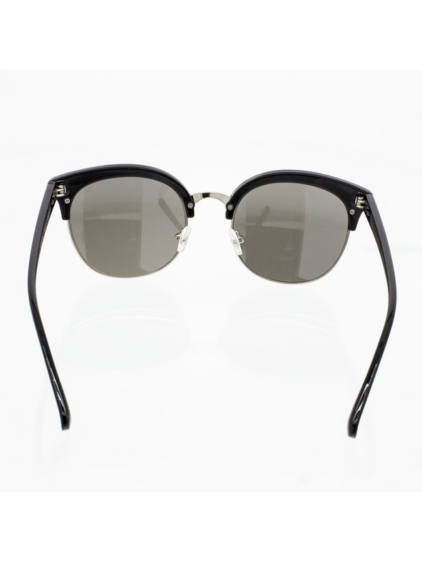 OEM Ochelari de soare OEM semi-rame July cu imprimeu maro, rame maro și lentile albastre