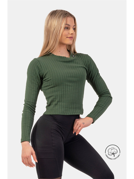 Nebbia Tricou reiat cu mânecă lungă din bumbac organic 415 Nebbia