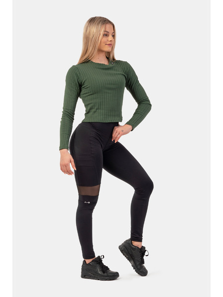 Nebbia Tricou reiat cu mânecă lungă din bumbac organic 415 Nebbia