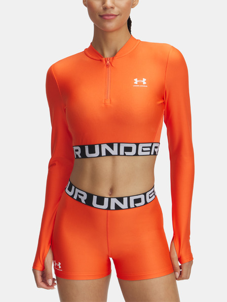 Under Armour Tricou HeatGear Rib 1/4 Zip LS pentru femei Under Armour