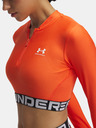Under Armour Tricou HeatGear Rib 1/4 Zip LS pentru femei Under Armour