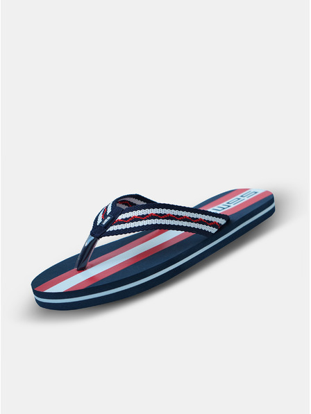 Sam 73 Flip flop roșu și albastru cu dungi pentru bărbați SAM 73