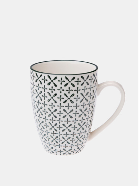 Dakls Cană ceramică albă cu model Dakls 350 ml