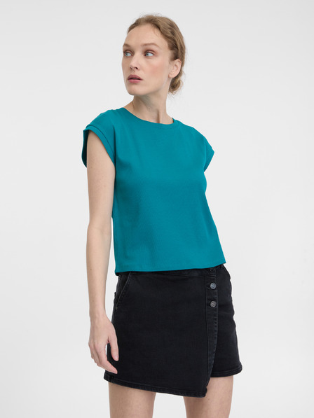 Orsay Tricou turcoaz cu mânecă scurtă pentru femei ORSAY