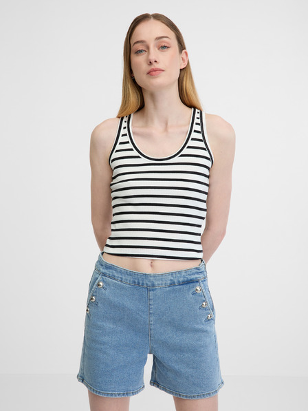 Orsay Top crop alb-negru pentru femei ORSAY