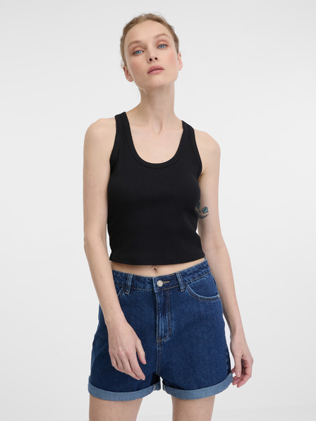 Orsay Top scurt negru pentru femei ORSAY