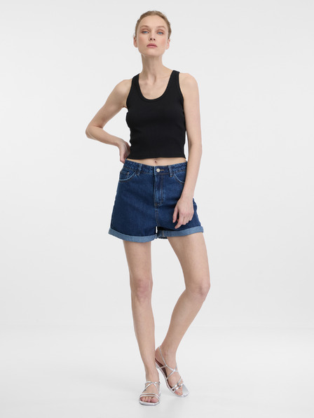 Orsay Top scurt negru pentru femei ORSAY