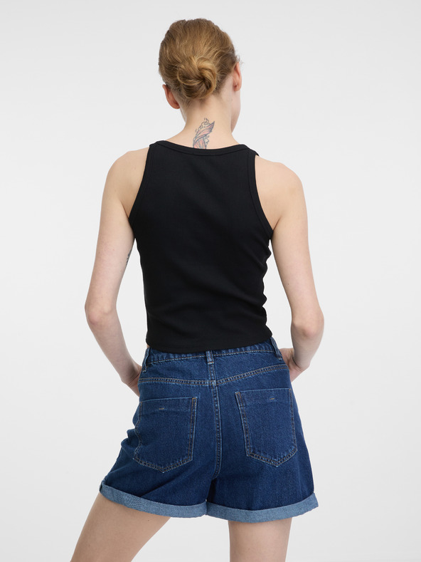 Orsay Top scurt negru pentru femei ORSAY