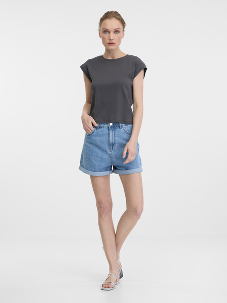 Orsay Tricou scurt gri pentru femei cu mânecă scurtă ORSAY