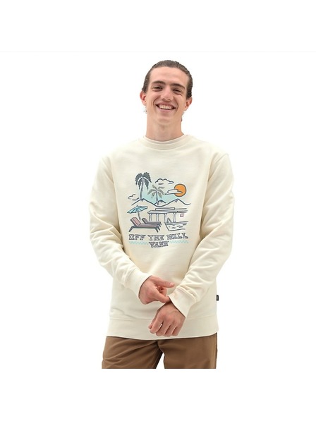 Vans Hanorac crem-alb Vans Resort Crew Sweatshirt Antique White pentru bărbați