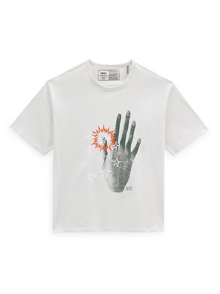 Vans Tricou alb cu imprimeu Vans x Quasi Hocus Pocus OTW SS Tee VPRG White pentru bărbați