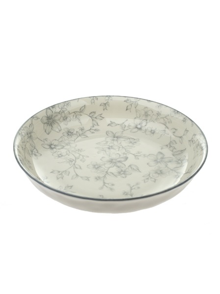 Casa de Engel Farfurie adâncă ceramică Ø 20cm - flori gri, 6/24