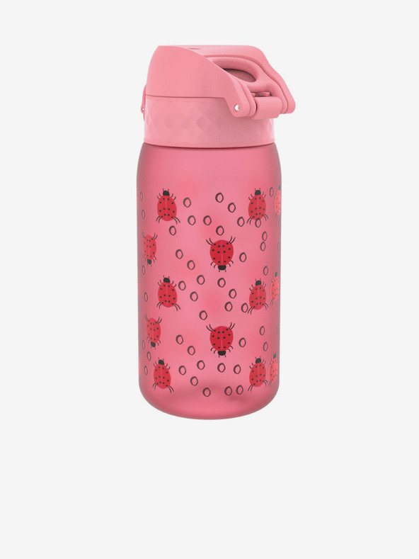 ION8 Sticlă roz cu model Ion8 Leak Proof Ladybugs (350 ml)