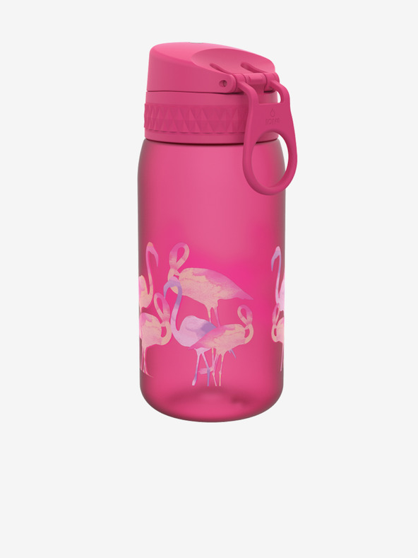 ION8 Sticlă roz închis tipărită fără BPA Ion8 Leak Proof Flamingos (350 ml)