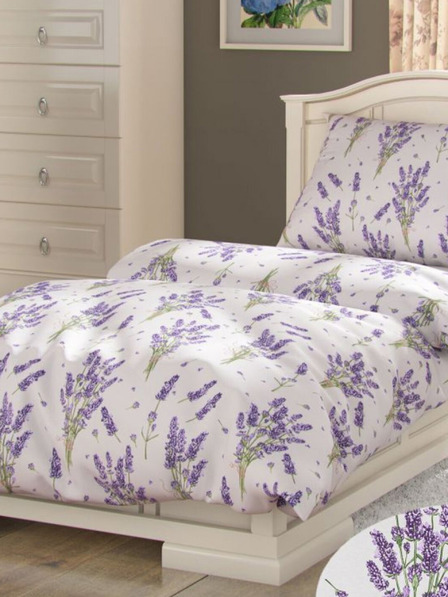 Kvalitex Lenjerie de pat prelungită din bumbac PROVENCE COLLECTION 140x220, 70x90cm LEVANDULE violet Kvalitex