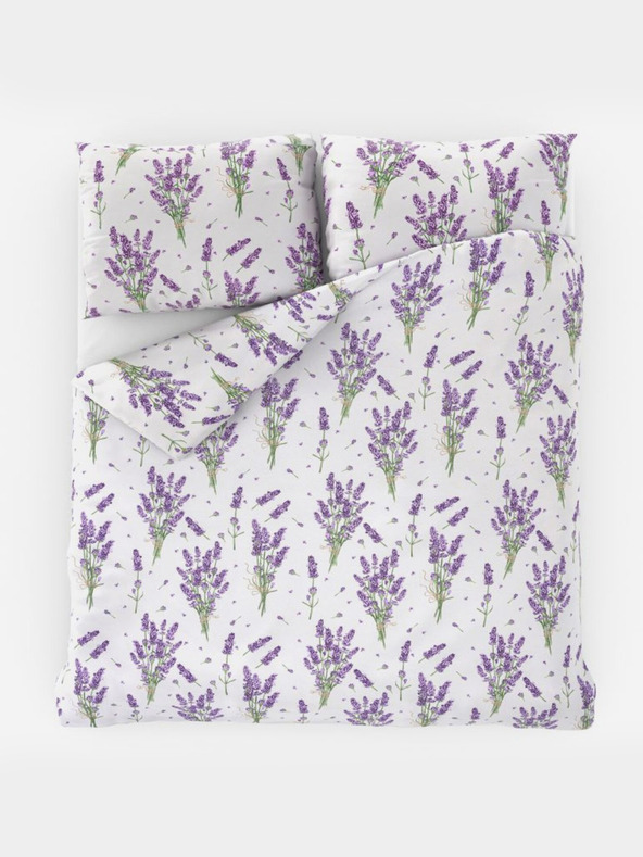 Kvalitex Lenjerie de pat prelungită din bumbac PROVENCE COLLECTION 140x220, 70x90cm LEVANDULE violet Kvalitex