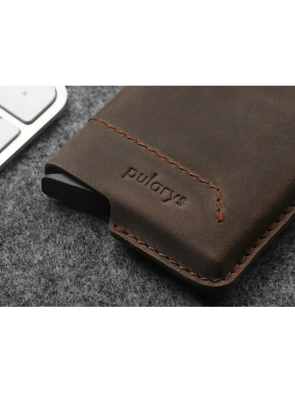 Pularys Portofel din piele pentru bărbați Pularys Gobi maro
