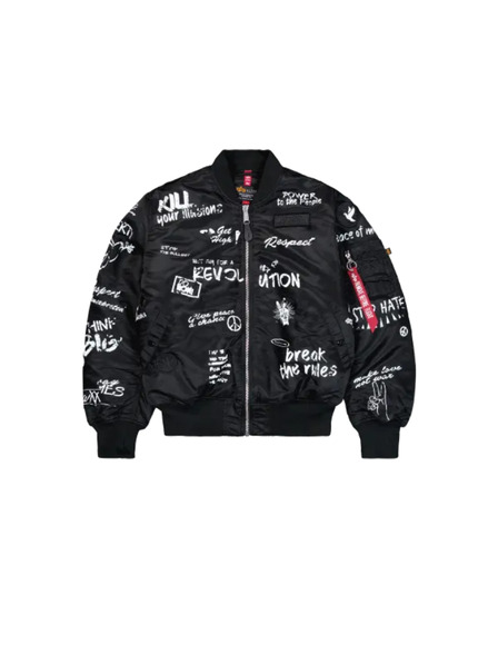 Alpha Industries Geacă bomber neagră pentru bărbați Alpha Industries MA-1 Peace